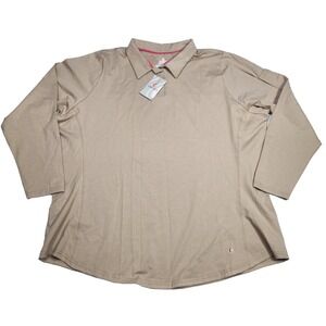 Lapco FR PyroSafe Series Womens 4XL Khaki Comfort Woven Long Sleeve Moisture Wic